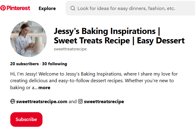 Pinterest account