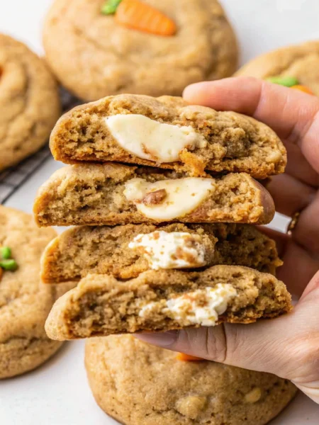 Gooey Carrot Cake Stuffed Cookies
