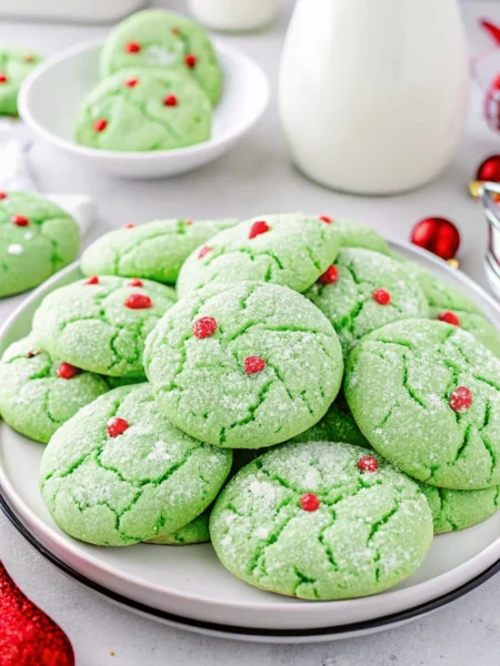 Grinch Snowball Cookies