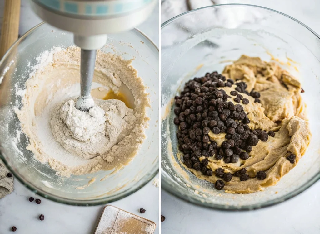Mix dry ingredients for chocolate chip cookie