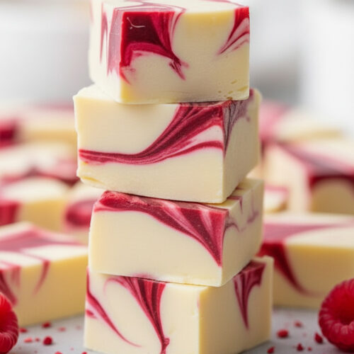 White Chocolate Raspberry Fudge