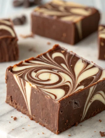 Chocolate Snowswirl Fudge