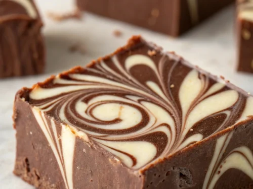 Chocolate Snowswirl Fudge