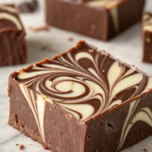 Chocolate Snowswirl Fudge