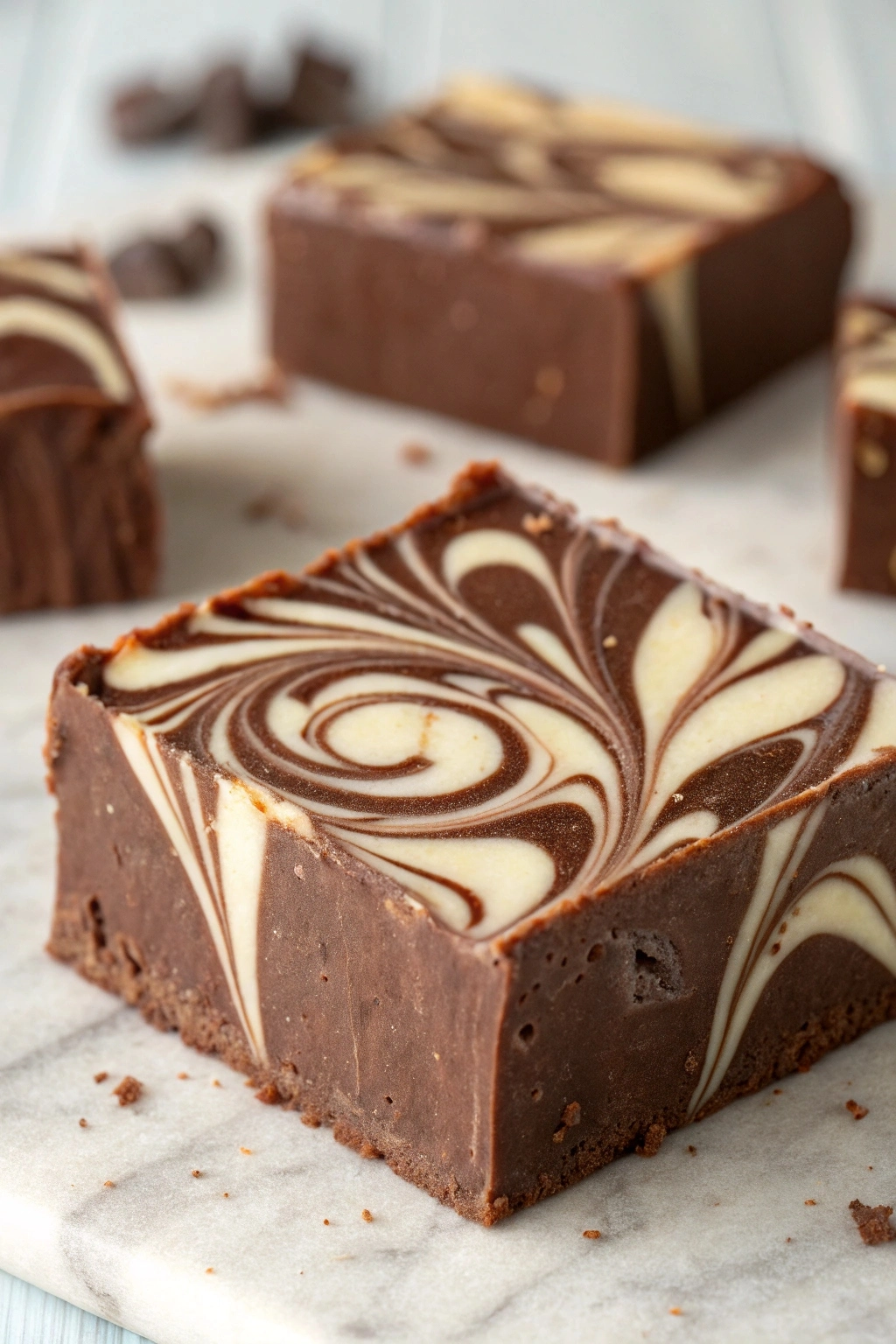 Chocolate Snowswirl Fudge