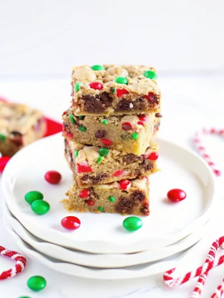 Christmas M&M Cookie Bars