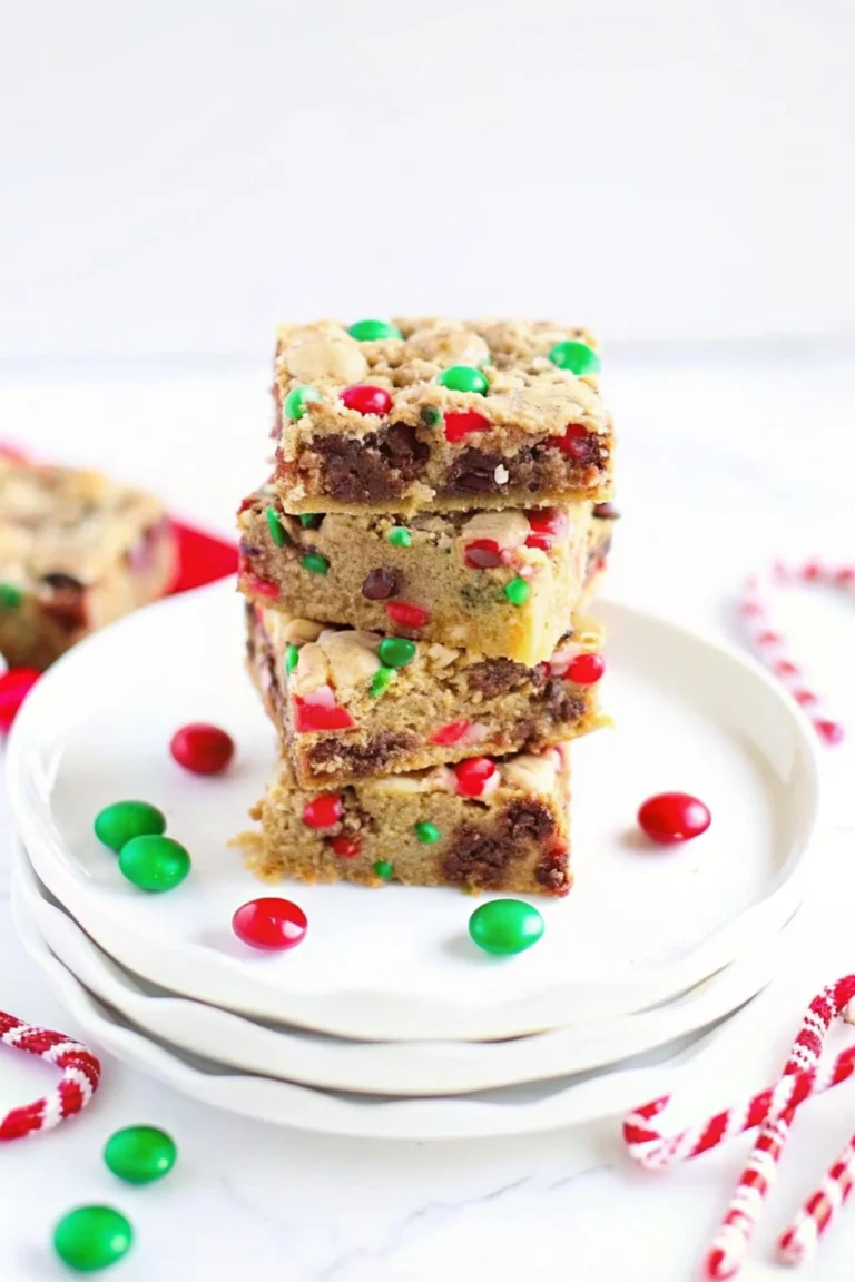 Christmas M&M Cookie Bars