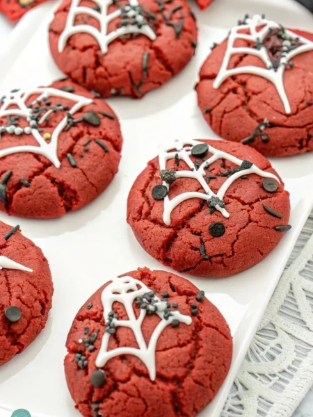 Red Velvet Spider Cookies
