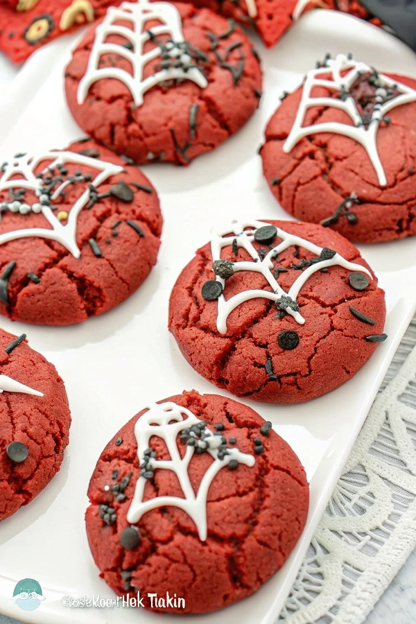 Red Velvet Spider Cookies