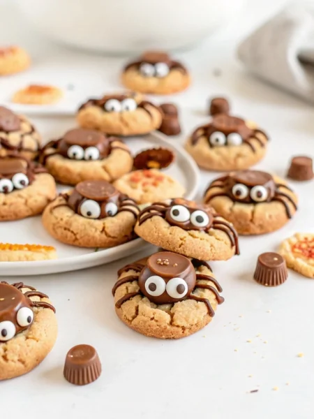 Halloween Peanut Butter Spider Cookies