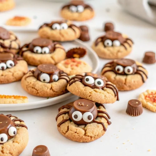 Halloween Peanut Butter Spider Cookies