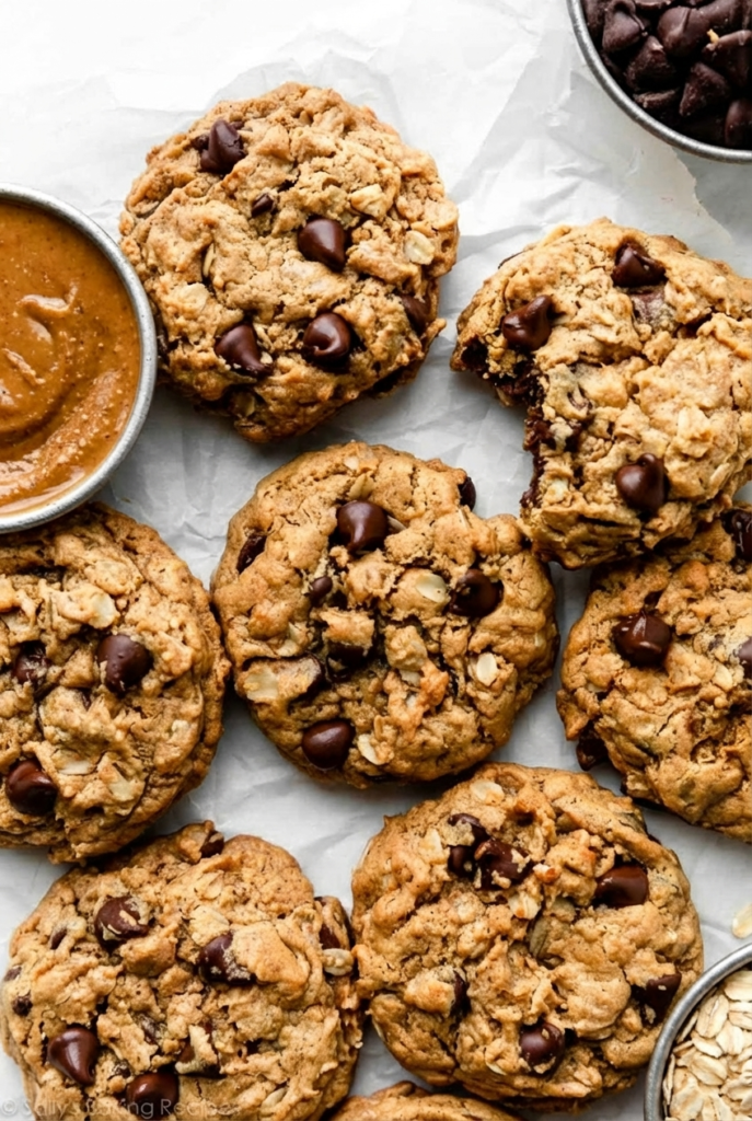 Peanut Butter Oatmeal Chocolate Chip Cookies