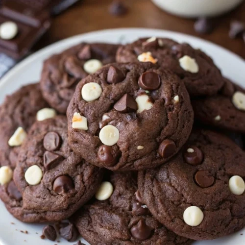 Triple chocolate cookies
