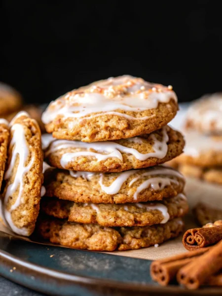 Iced Gingerbread Oatmeal Cookies