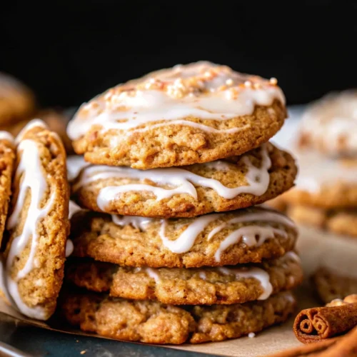 Iced Gingerbread Oatmeal Cookies