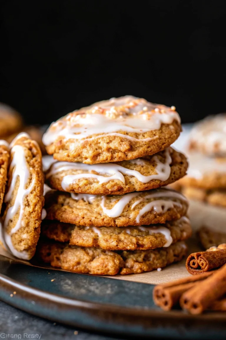 Iced Gingerbread Oatmeal Cookies