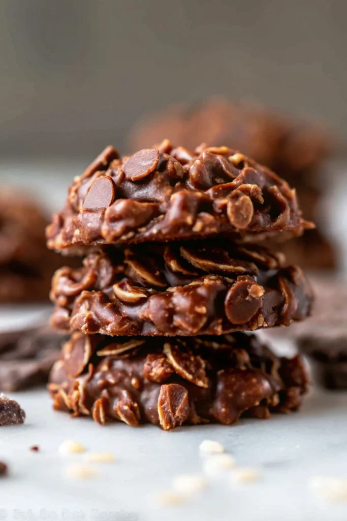 no-bake chocolate peanut butter oatmeal cookies