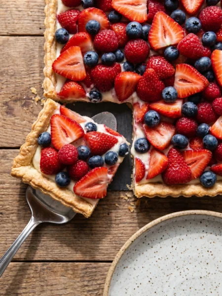 Red White and Blue Pretzel Salad