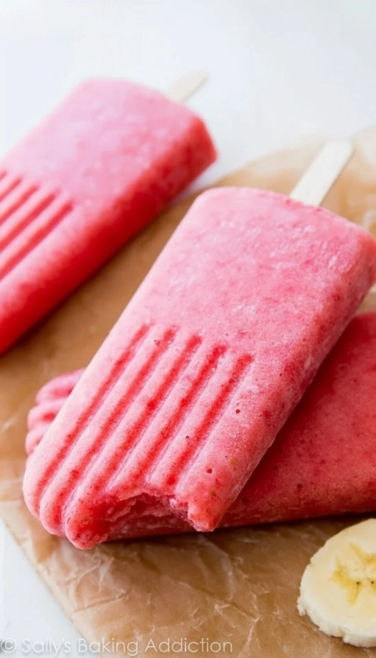 Strawberry Banana Popsicles